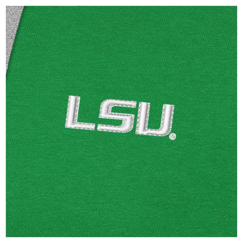 Antigua Kelly LSU Tigers St Patrick's Day Fleece Raglan Victory Pullover Hoodie
