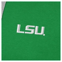 Antigua Kelly LSU Tigers St Patrick's Day Fleece Raglan Victory Pullover Hoodie
