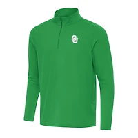 Antigua Kelly Oklahoma Sooners St Patrick's Day Intent Quarter-Zip Pullover