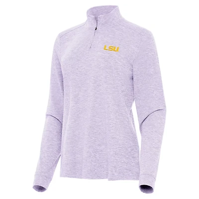 Antigua LSU Tigers Mentor Long Sleeve Quarter-Zip Mock Polo