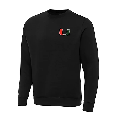 Antigua Miami Hurricanes Big  Tall Victory Crewneck Pullover Sweatshirt