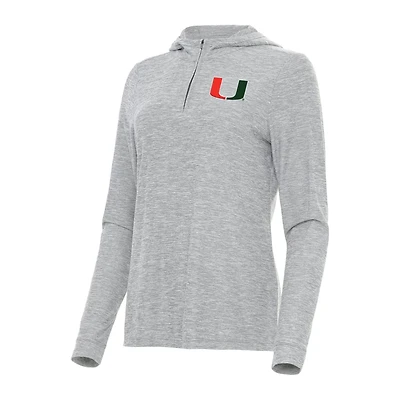 Antigua Miami Hurricanes Daybreak Quarter-Zip Hoodie