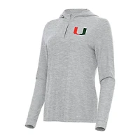 Antigua Miami Hurricanes Daybreak Quarter-Zip Hoodie