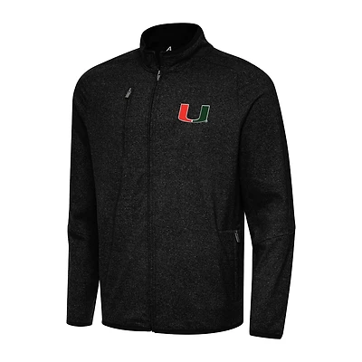 Antigua Miami Hurricanes Hold-Up Full-Zip Tri-Blend Jacket