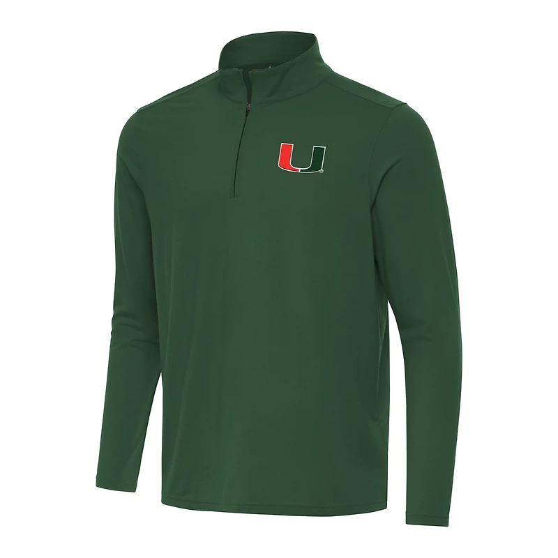 Antigua Miami Hurricanes Intent Quarter-Zip Top