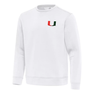 Antigua Miami Hurricanes Relevant Lightweight Pullover Sweatshirt