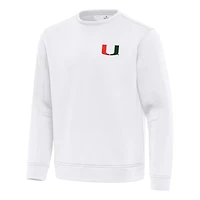 Antigua Miami Hurricanes Relevant Lightweight Pullover Sweatshirt