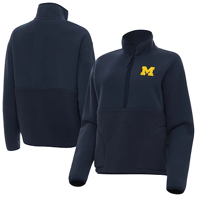 Antigua Michigan Wolverines Figure Quarter-Zip Jacket
