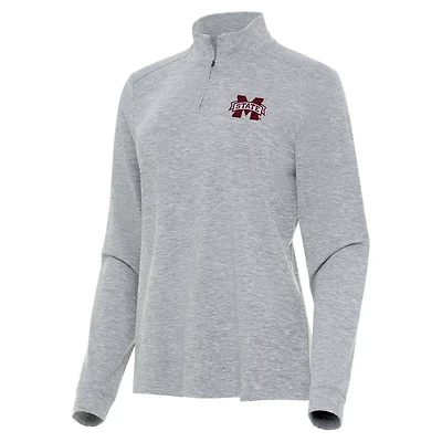 Antigua Mississippi State Bulldogs Mentor Long Sleeve Quarter-Zip Mock Polo