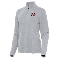 Antigua Mississippi State Bulldogs Mentor Long Sleeve Quarter-Zip Mock Polo