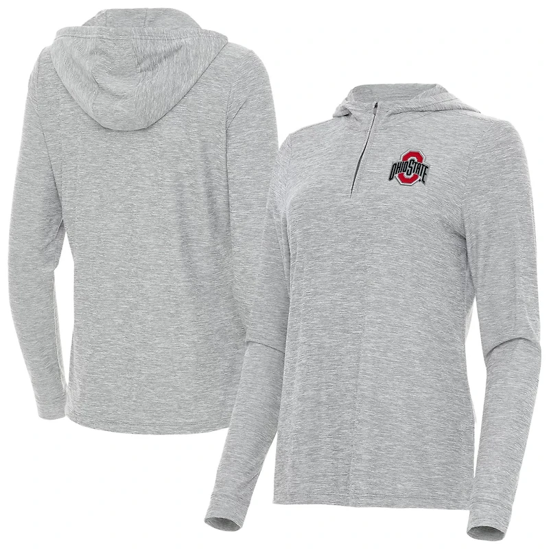 Antigua Ohio State Buckeyes Daybreak Quarter-Zip Hoodie