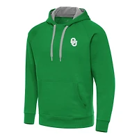 Antigua Oklahoma Sooners St Patrick's Day Fleece Raglan Victory Pullover Hoodie