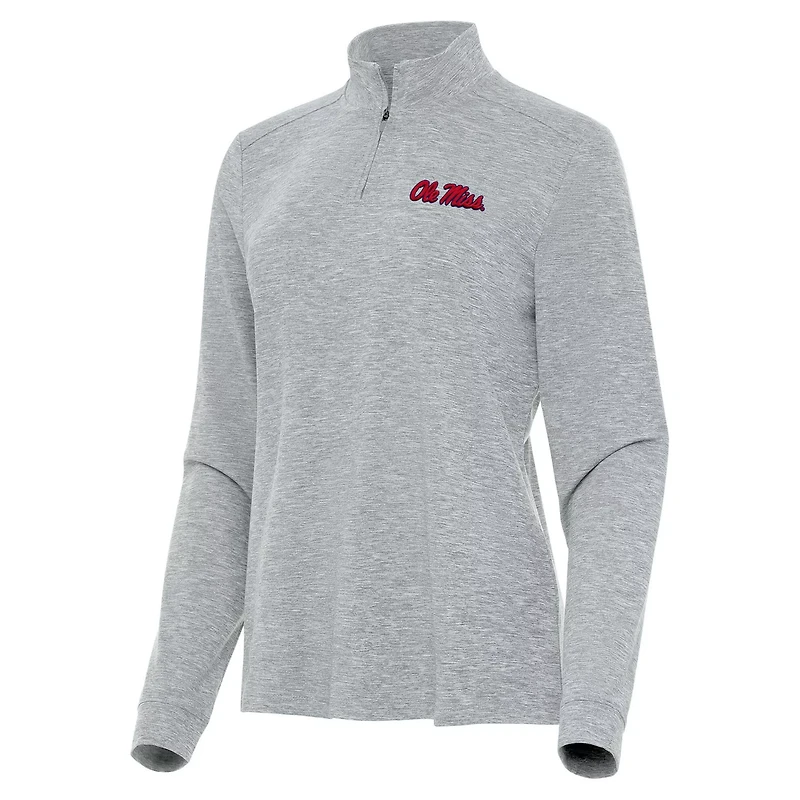 Antigua Ole Miss Rebels Mentor Long Sleeve Quarter-Zip Mock Polo