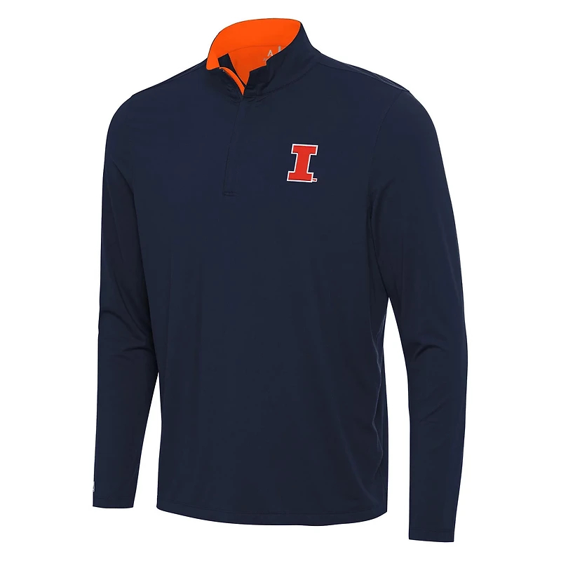 Antigua Orange Illinois Fighting Illini Content Quarter-Zip Pullover Top