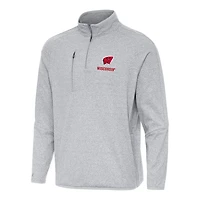 Antigua Wisconsin Badgers Certain Quarter-Zip Tri-Blend Sweatshirt