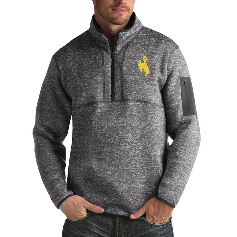 Antigua Wyoming Cowboys Fortune Big  Tall Quarter-Zip Pullover Jacket