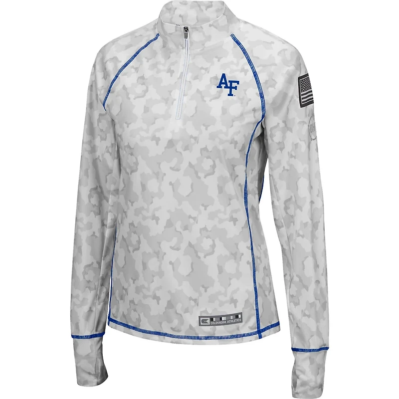 Colosseum Air Force Falcons OHT Military Appreciation Officer Arctic Camo Fitted Lightweight 1 4-Zip Jacket