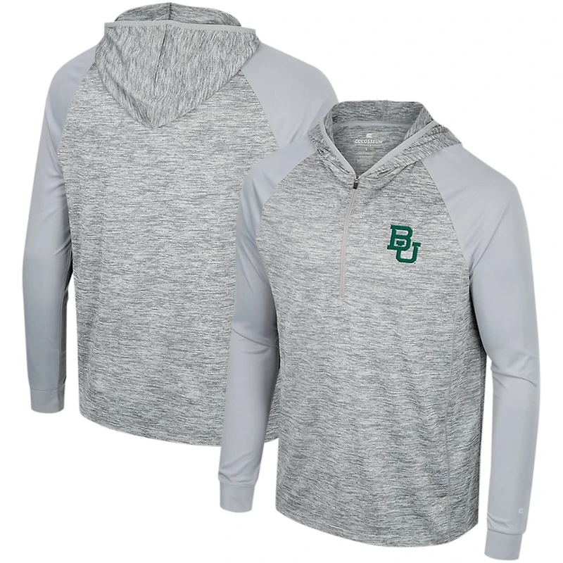 Colosseum Baylor Bears Cybernetic Raglan Quarter-Zip Hooded Top