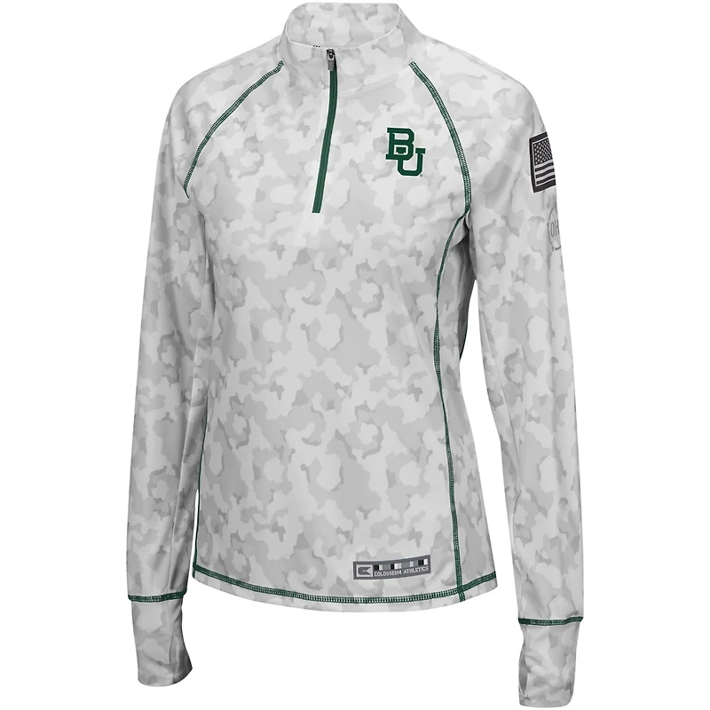 Colosseum Baylor Bears OHT Military Appreciation Officer Arctic Lightweight Quarter-Zip Top