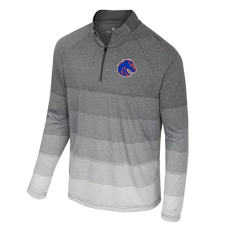 Colosseum Boise State Broncos AI Striped Mesh Quarter-Zip Raglan Windshirt