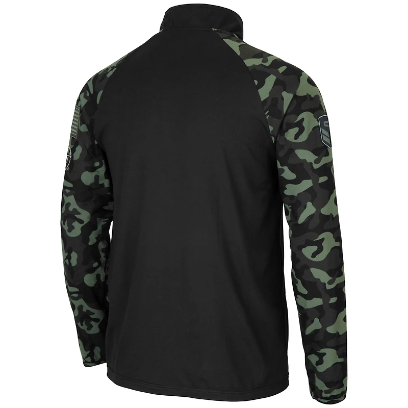 Colosseum Camo San Diego Toreros OHT Military Appreciation Take Flight Raglan Quarter-Zip Jacket