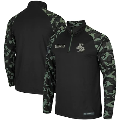 Colosseum Camo San Diego Toreros OHT Military Appreciation Take Flight Raglan Quarter-Zip Jacket