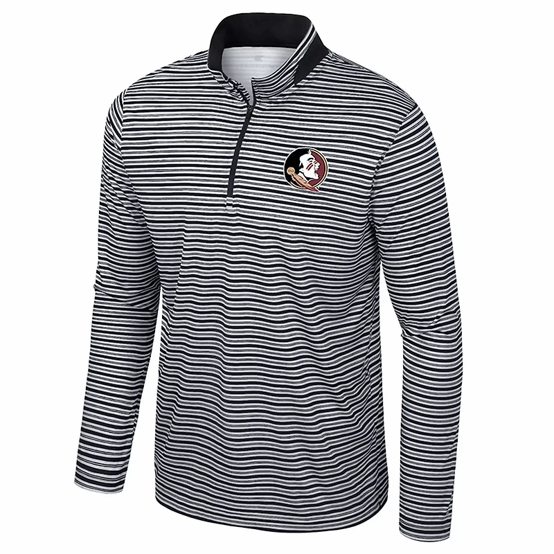 Colosseum Florida State Seminoles Striped Quarter-Zip Top
