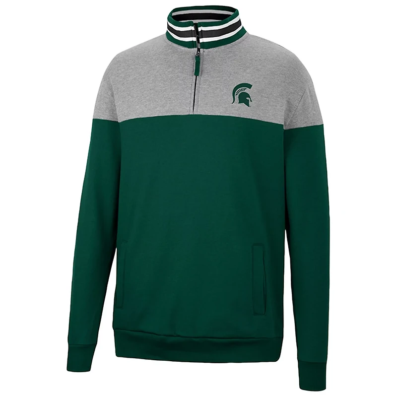 Colosseum Heather Gray Michigan State Spartans Be the Ball Quarter-Zip Top