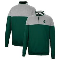 Colosseum Heather Gray Michigan State Spartans Be the Ball Quarter-Zip Top