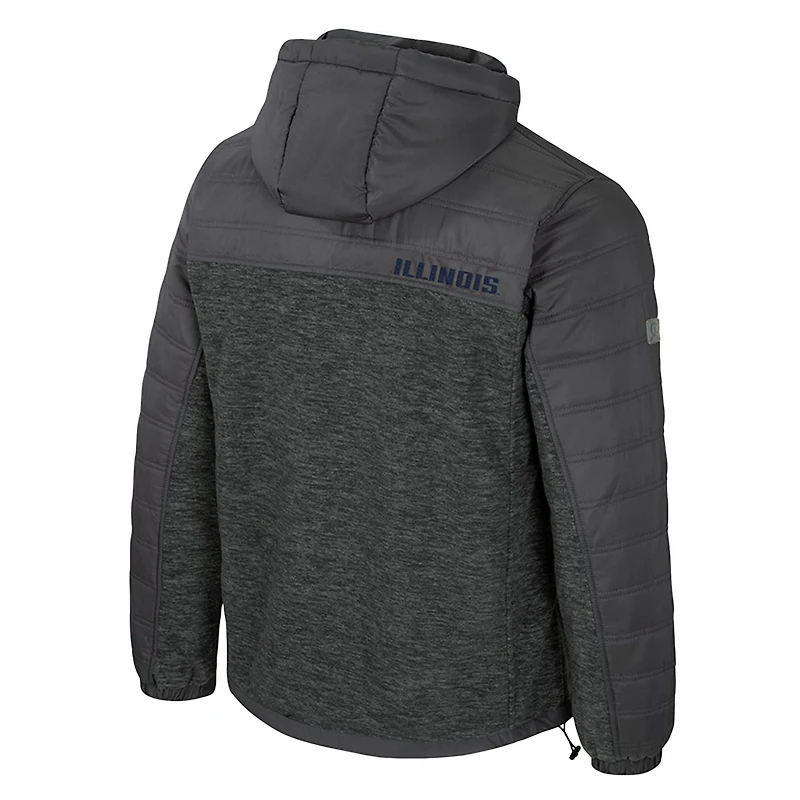 Colosseum Illinois Fighting Illini Nightman Full-Zip Hoodie Puffer Jacket