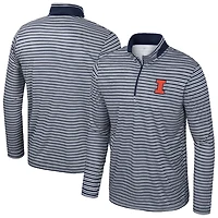 Colosseum Illinois Fighting Illini Striped Quarter-Zip Top