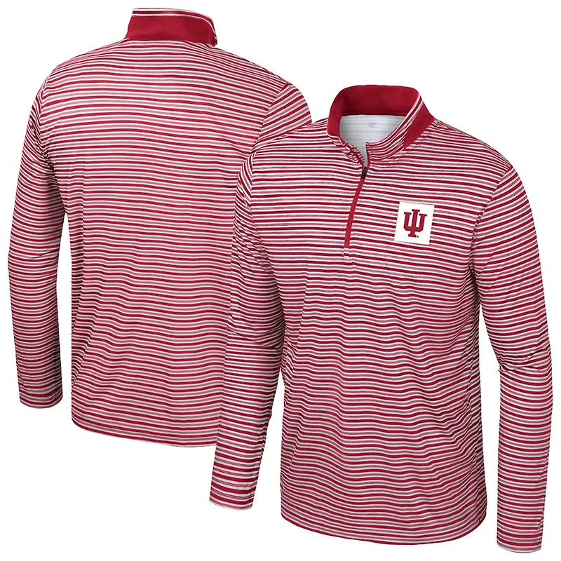 Colosseum Indiana Hoosiers Striped Quarter-Zip Top