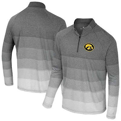Colosseum Iowa Hawkeyes AI Striped Mesh Quarter-Zip Raglan Windshirt