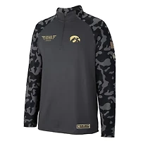 Colosseum Iowa Hawkeyes OHT Military Appreciation Long Range Raglan Quarter-Zip Jacket