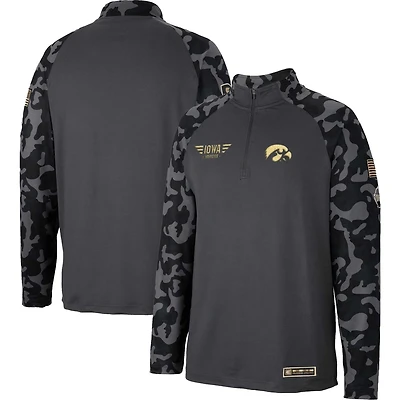 Colosseum Iowa Hawkeyes OHT Military Appreciation Long Range Raglan Quarter-Zip Jacket