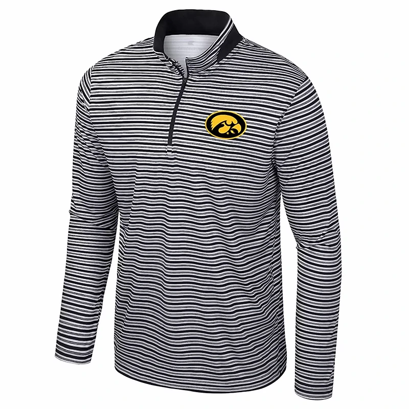 Colosseum Iowa Hawkeyes Striped Quarter-Zip Top