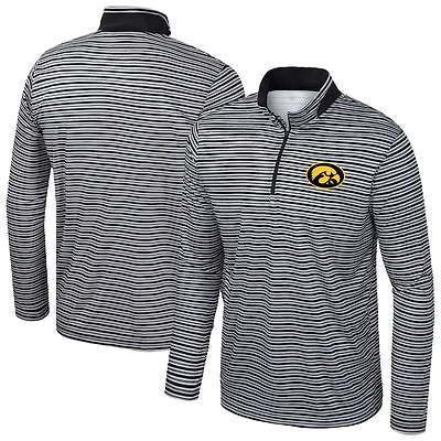 Colosseum Iowa Hawkeyes Striped Quarter-Zip Top
