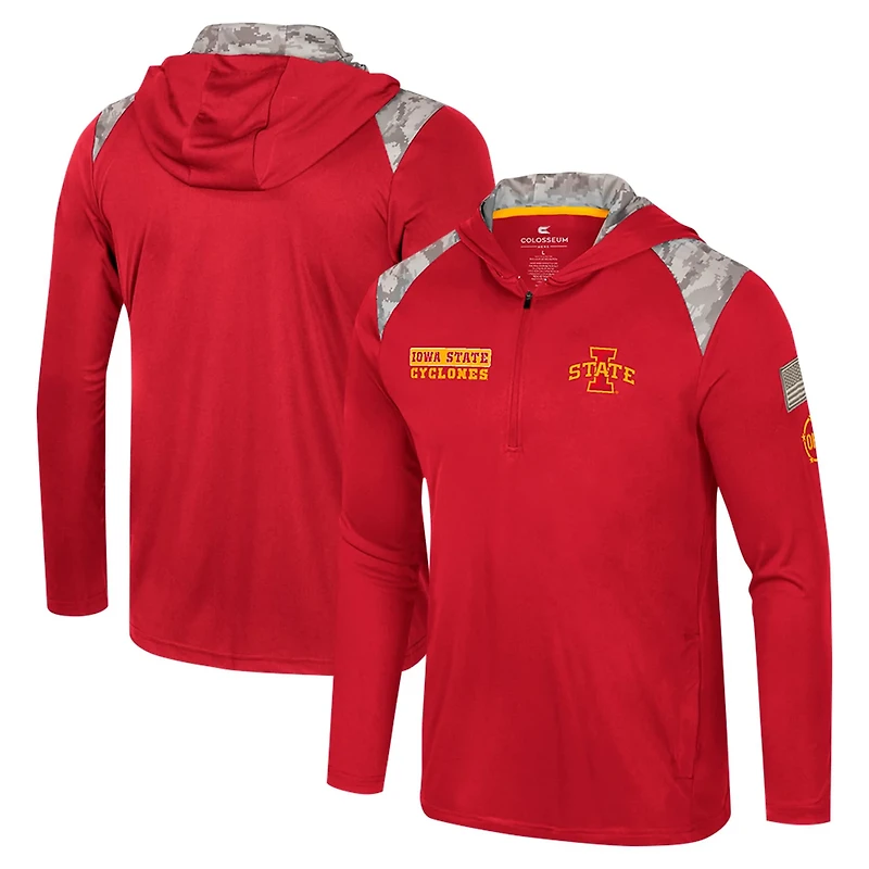 Colosseum Iowa State Cyclones OHT Military Appreciation Quarter-Zip Hoodie Jacket