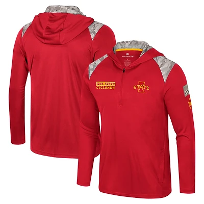 Colosseum Iowa State Cyclones OHT Military Appreciation Quarter-Zip Hoodie Jacket
