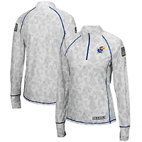 Colosseum Kansas Jayhawks OHT Military Appreciation Officer Arctic Lightweight Quarter-Zip Top
