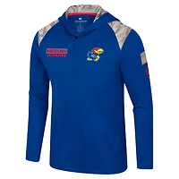 Colosseum Kansas Jayhawks OHT Military Appreciation Quarter-Zip Hoodie Jacket