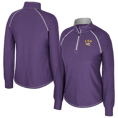 Colosseum LSU Tigers Bikram Raglan Quarter-Zip Top