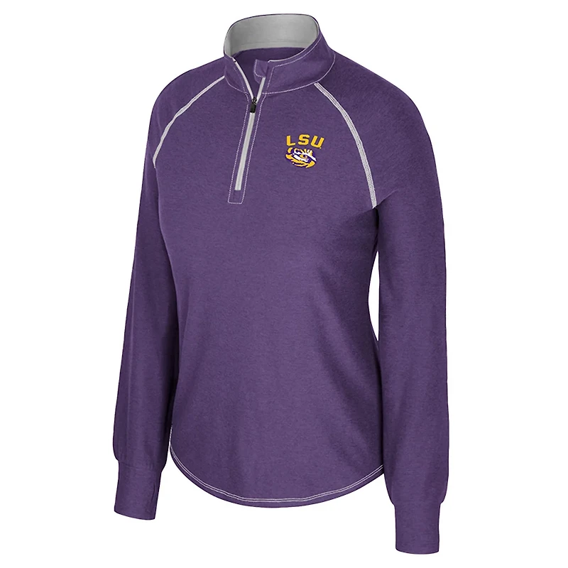 Colosseum LSU Tigers Bikram Raglan Quarter-Zip Top