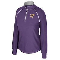 Colosseum LSU Tigers Bikram Raglan Quarter-Zip Top