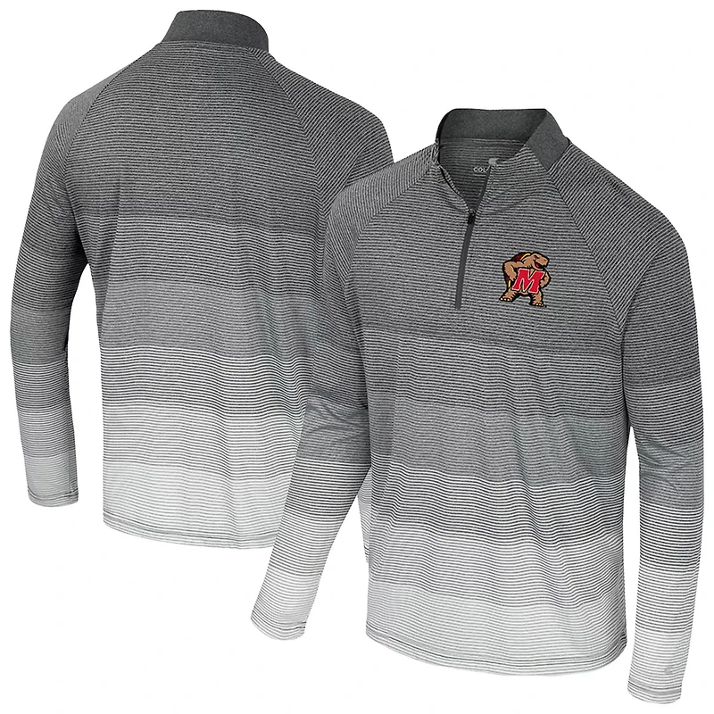 Colosseum Maryland Terrapins AI Striped Mesh Quarter-Zip Raglan Windshirt