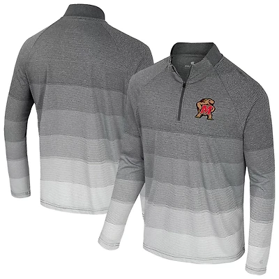 Colosseum Maryland Terrapins AI Striped Mesh Quarter-Zip Raglan Windshirt