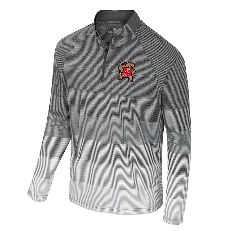 Colosseum Maryland Terrapins AI Striped Mesh Quarter-Zip Raglan Windshirt