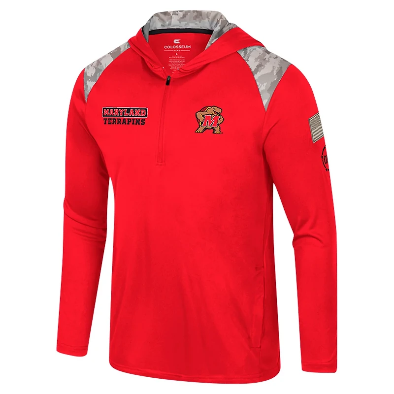 Colosseum Maryland Terrapins OHT Military Appreciation Quarter-Zip Hoodie Jacket