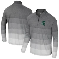 Colosseum Michigan State Spartans AI Striped Mesh Quarter-Zip Raglan Windshirt