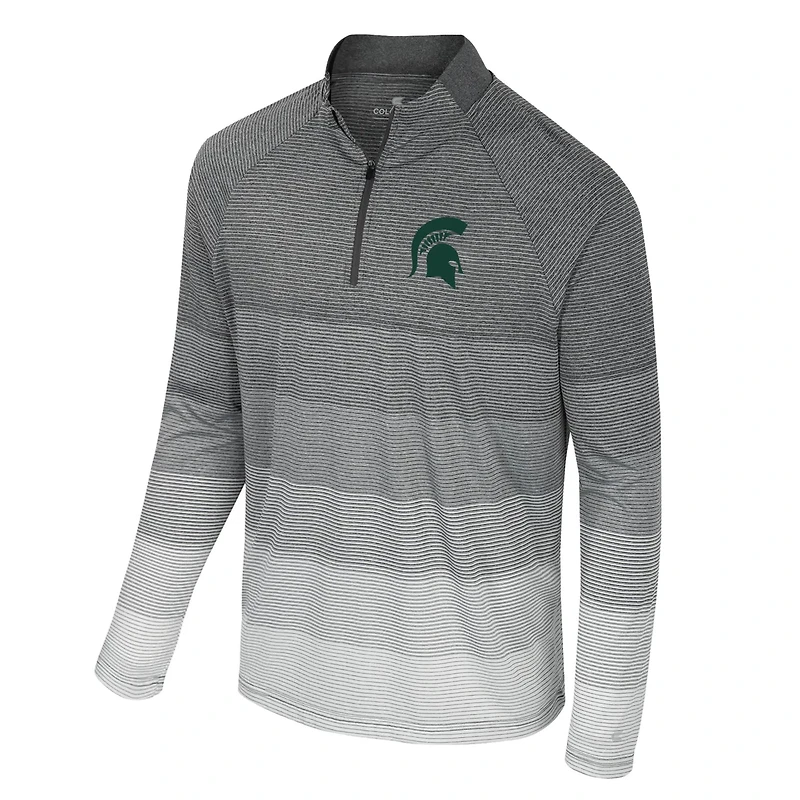 Colosseum Michigan State Spartans AI Striped Mesh Quarter-Zip Raglan Windshirt